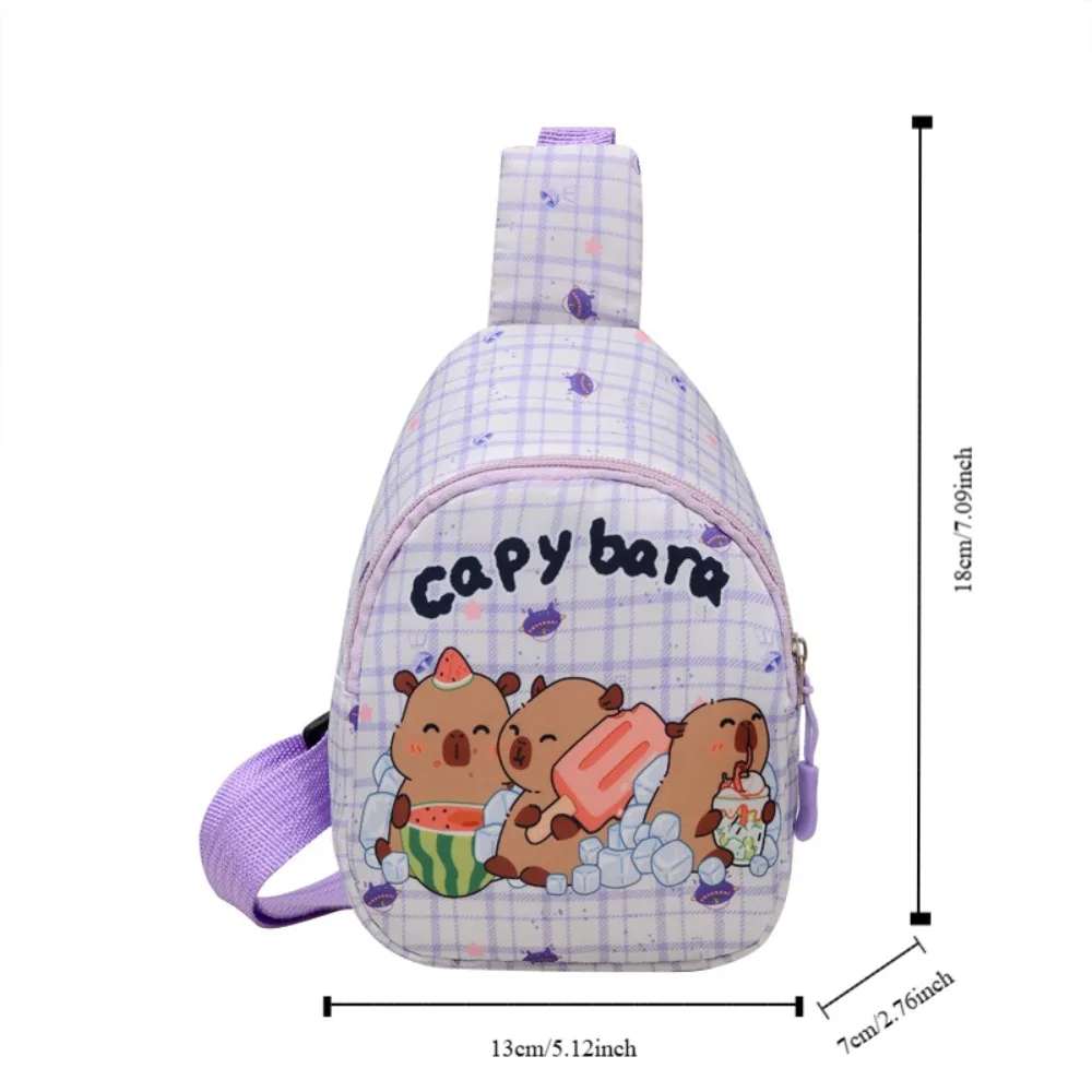 Cute Capybara Shoulder Bag Cartoon Animal Lightweight Crossbody Bag Nylon Coin Purse For Kids