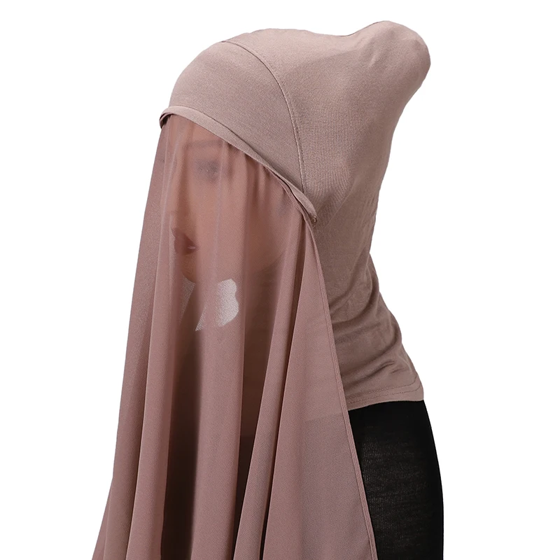 Muslim Headwear Full Cover Inner Chiffon Hijab Instant Scarf Islamic Cap Head Wear Caps Underscarf Bone Bonnet Headcover