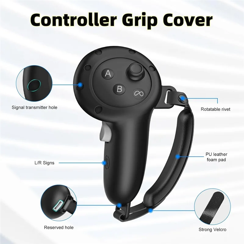 A13E-Meta Quest 3 PU 폼 페이스 커버, 실리콘 컨트롤러 그립 커버, 카메라 렌즈 보호기 액세서리