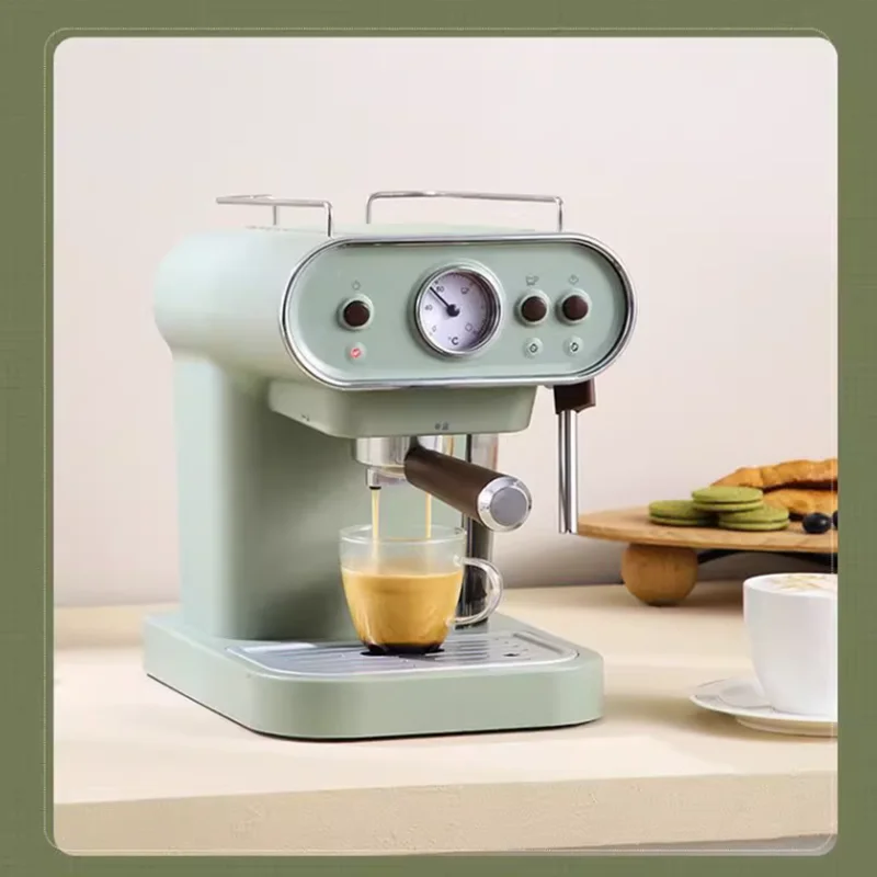 15Italian Electric Coffee Machine Bar Semi-automatic Espresso Retro Manufacturer Cappuccino Pump Type with Frother Milk Cool 6