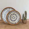 Korean Handmade Rattan Round Shell Tray Household Cake Bread Breakfast Basket Snacks Dried Fruit Plate Home Decoration Ornaments 1