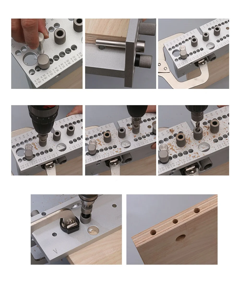 Aluminum Woodworking Hole Puncher Drill Guide for DIY Projects