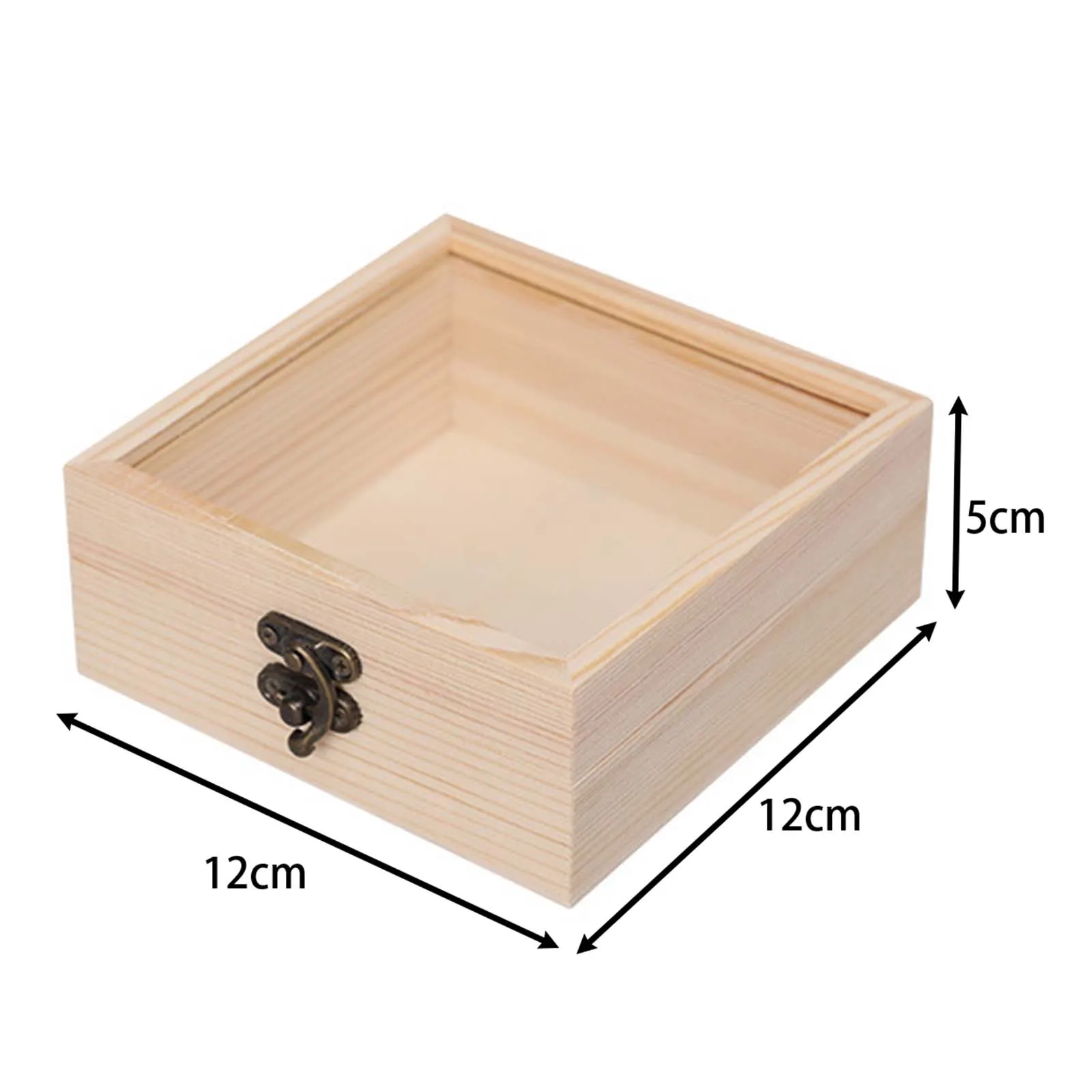 Wooden Storage Box Jewelry Display Case Square Dustproof with Glass Cover Decorative Jewelry Organizer Candy Display Box 4