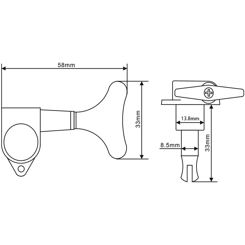 Set Meccaniche Per Basso 2L2R Cromate - Accordatori Sigillati Per Chitarra Bass A 4 Corde - Foto 5