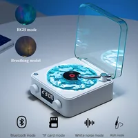 Waves Vinyl Player Bluetooth Speaker with White Noise Retro Turntable Speaker Sleep Aid Vitrola Shaped Speaker with RGB Light 2
