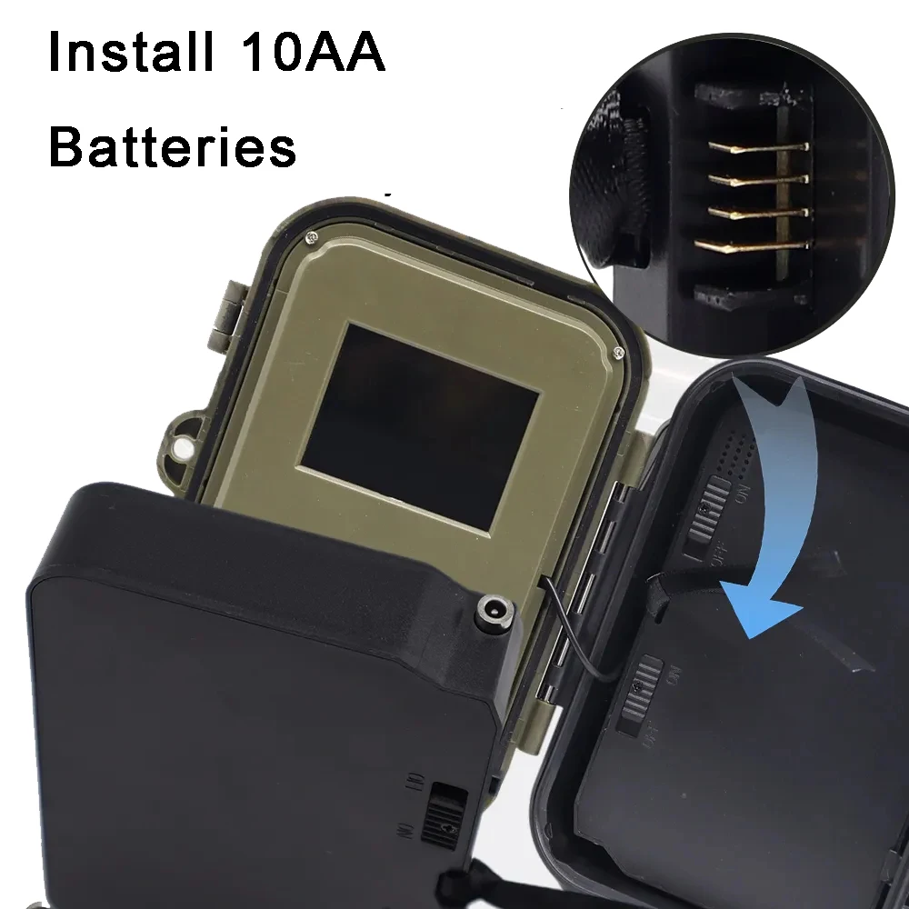 Trail Camera 4K 36MP WiFi Bluetooth 10AA Battery Gaming Camera Waterproof IP65 Suitable For Wild Deer Reconnaissance And Hunting