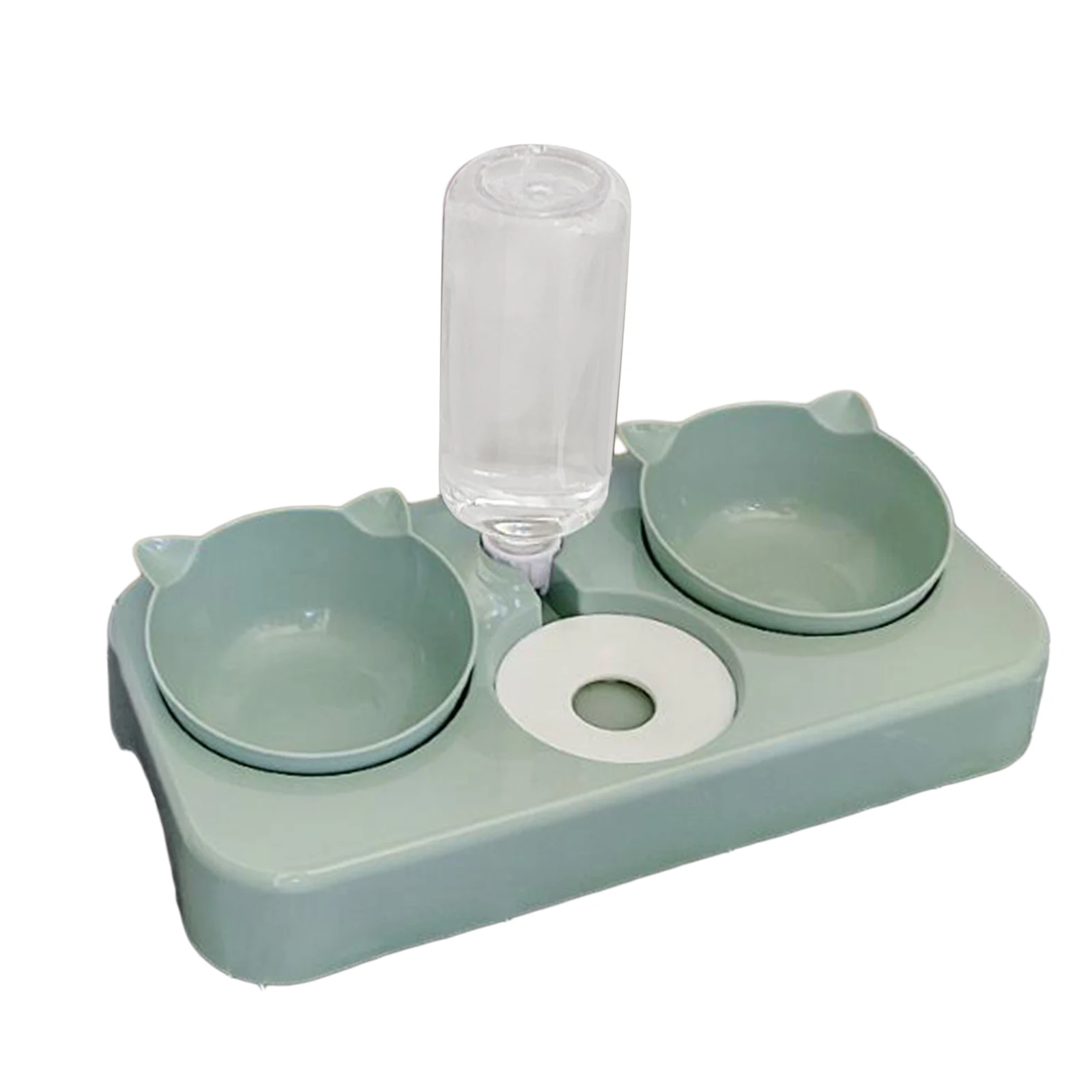 Title 15, Cat Food and Water Bowls Set with Automatic Wat...