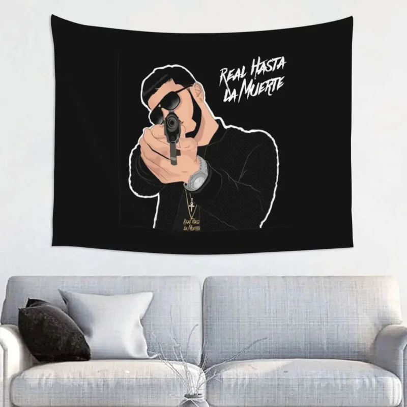 

Anuel AA Tapestry Wall Hanging Printed Polyester Tapestries Real to Death INS Throw Rug Blanket Room Decor Yoga Mat