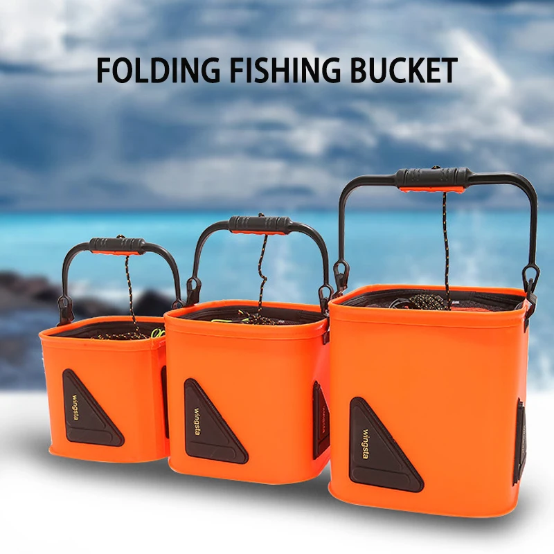 

Fishing Bucket Portable Bucket Outdoor Travel Water Storage Bag Waterproof Water Bag Fishing Foldable Bucket Fishing Supplies