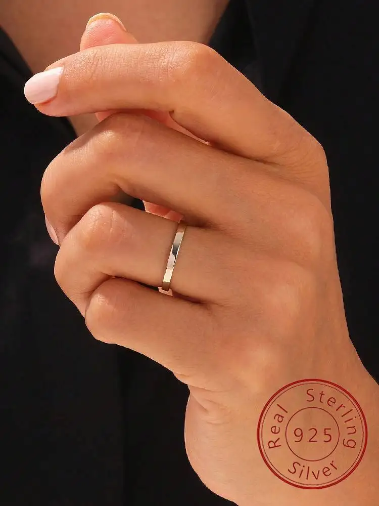 Sterling Silver Women's Luxury Classic Ring - Elegant Engagement, Wedding, Anniversary, and Daily Wear Fine Jewelry