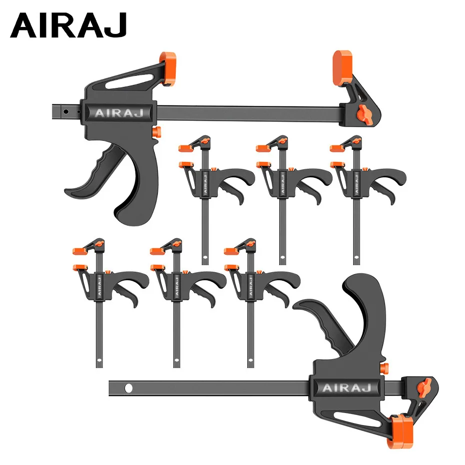 AIRAJ 4 inch Woodworking Clamp Clips Wholesale F Clamp Clip Hard Grip Quick Ratchet Release DIY Carpentry Hand Vise Tools mini ratchet wrench quick release adjustable comfortable grip multi tooth ratchet for car repair wholesale
