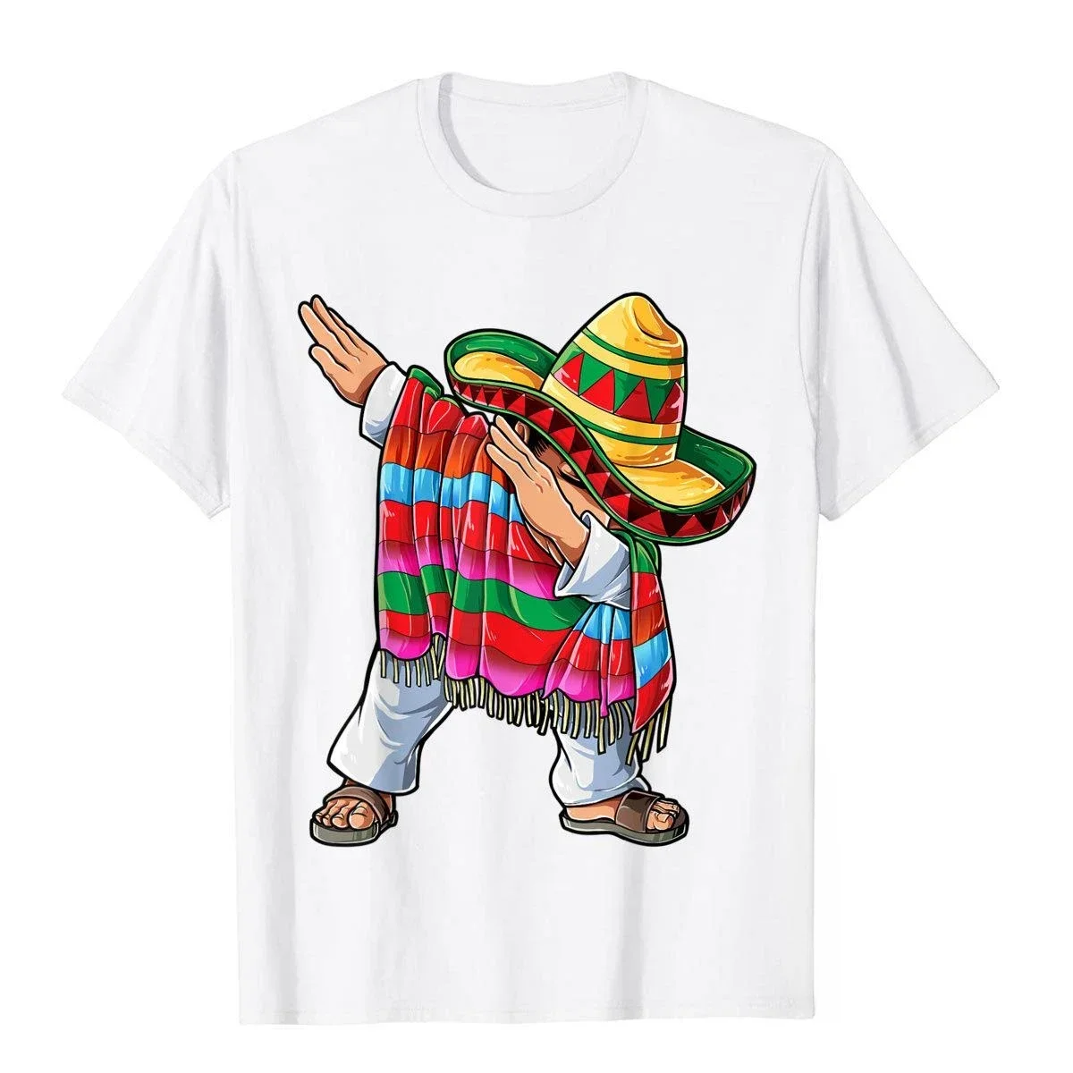 

Retro Dabbing Mexican Poncho Cinco De Mayo Men Sombrero Funny Dab T-Shirt Vintage T-Shirts Style on Sale Young Tops Shirt Woman