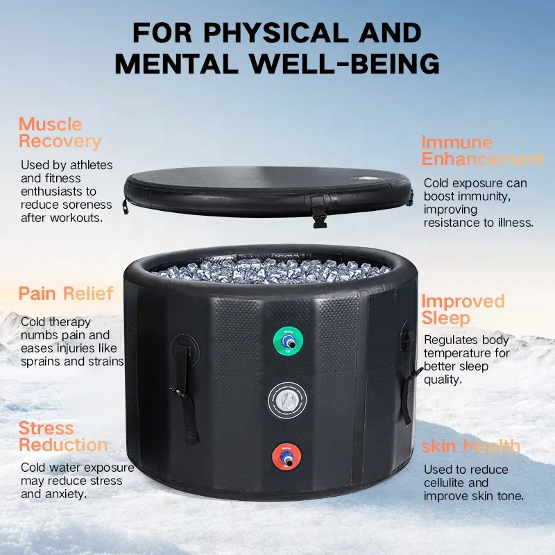 Outdoor Spa Bathtub Adult Cold Plunge Tub Portable Inflatable Round Ice Bath For Athletes Recovery