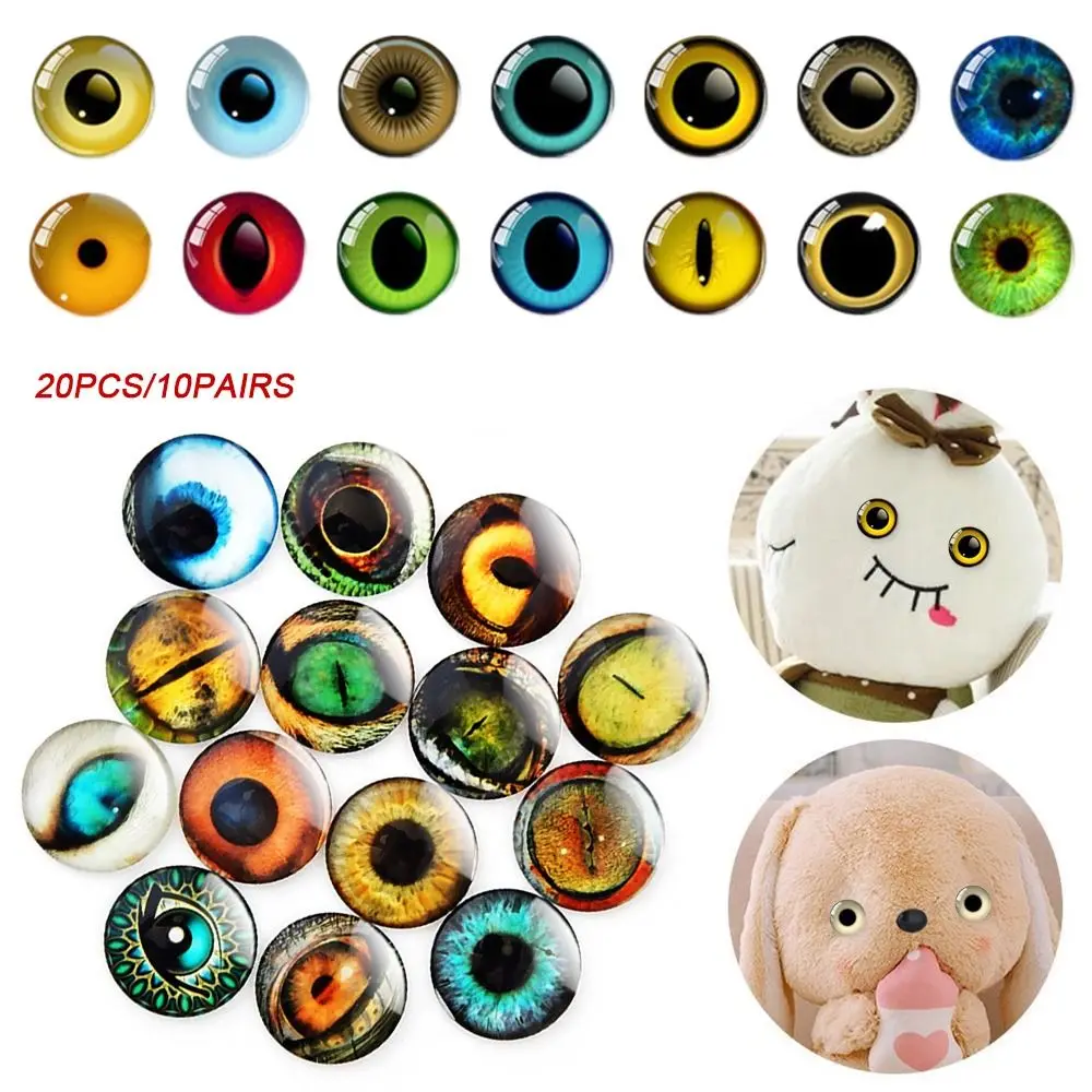 20pcs/10pairs High Quality 6mm-20mm Eyes Crafts Eyes Crystal Plastic Puppet Crystal Eyes Parts DIY Accessories