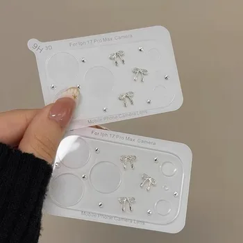 Custodia Protettiva per Fotocamera in Vetro con Fiocco Diamantato per iPhone 17 Pro Max 17Pro, Pellicola Protettiva Rigida o Morbida per Lenti, Cover Completa per iPhone 17 Pro