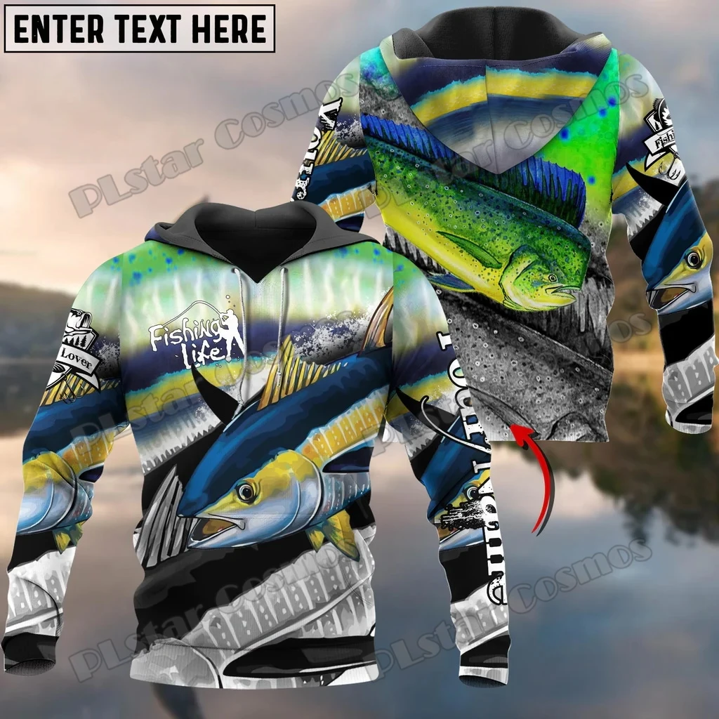 Bass Fishing & Marlin Fishing Skin Customize Name 3D Printed Men's Fashion Hoodies Autumn Unisex Casual Hooded Pullover QDY63