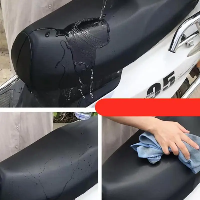 Motorcycle Seat Cover Waterproof Dust UV Protector Cushion Elastic PU Leather Motorbike Seat Full Cover Motorcycle Accessories