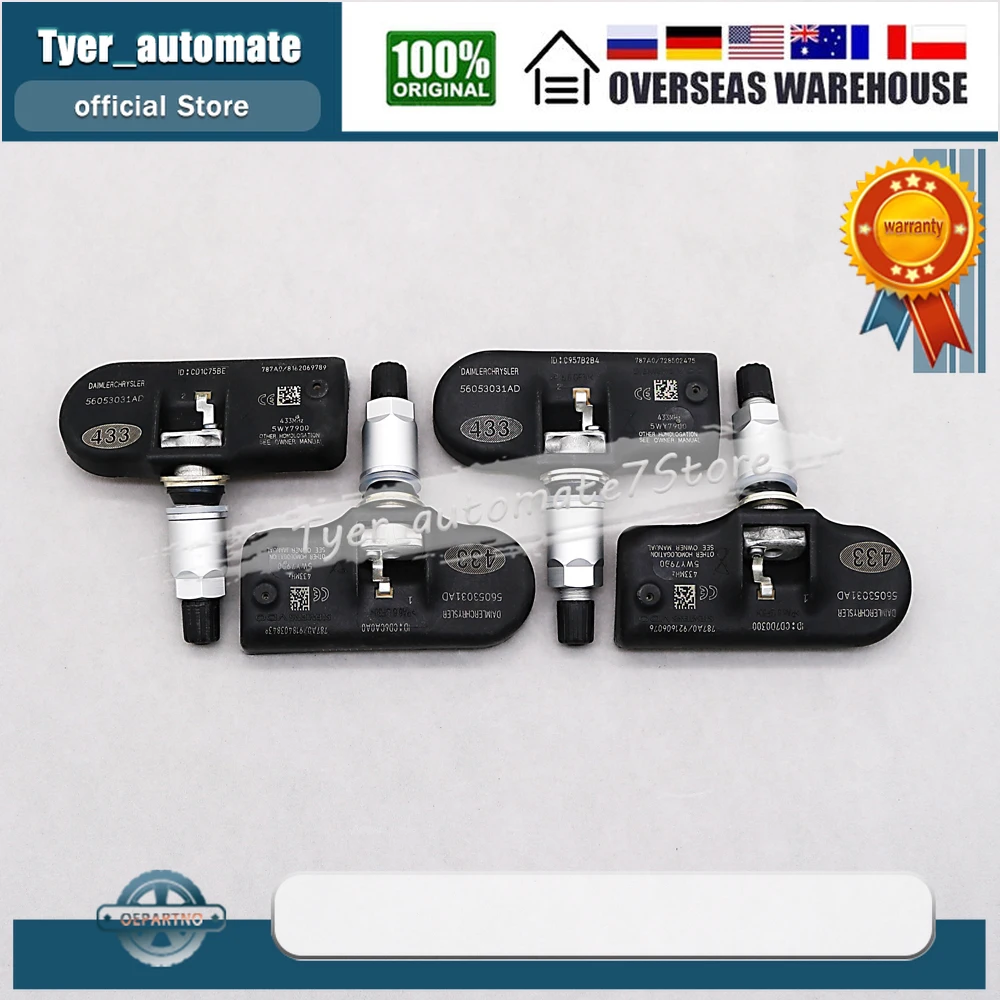 ũ̽ 200 Sebring Dodge Avenger Caliber Journey  Ÿ̾ з ͸ ý  433MHz  4PCS 56053031 
