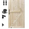 42" x 96" Unfinished Supported Multi-Section Barn Door With 8' Sliding Door Hardware Kit Double-Sided Simple Assembly Required 5