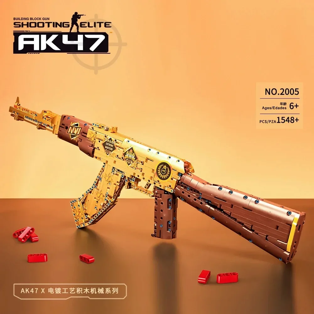 精巧1/3スケール　ミニチュアライフル　AK47 ゴールド 精巧1/3スケール ミニチュアライフル AK47 ゴールド-無料配達