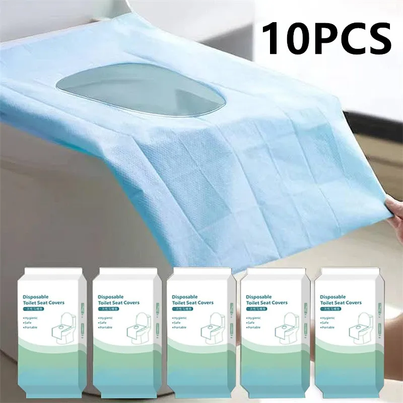 10PCS 일회용 화장실 매트 휴대용 방수 수용성 물 화장실 시트 커버 여행 캠핑 호텔 욕실 액세서리