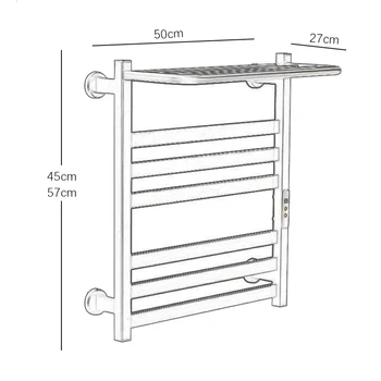 ราวแขวนผ้าเช็ดตัวแบบไฟฟ้าควบคุมอุณหภูมิ OXG เครื่องทำความร้อนผ้าเช็ดตัวในห้องน้ำ เครื่องอบผ้าเช็ดตัว เครื่องทำความร้อนในห้องน้ำ ราวแขวนผ้าเช็ดตัวติดผนัง 2