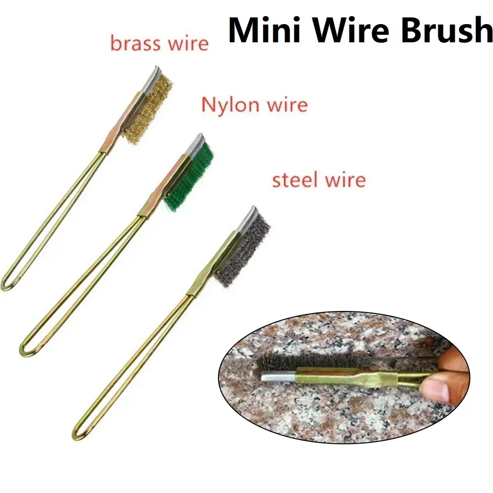 Wire Brush 1pc Metal Rust Remove Rust Brushes Steel Brass Nylon Cleaning Brushes Polishing Detail Metal Cleaning Tools