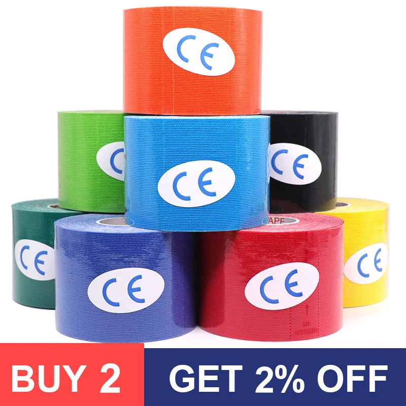 Sports Tape 5 Size Waterproof Kinesiology Athletic Tape Bandage Sports Knee Protector Recovery Strapping Gym Tennis Muscle Pain Relief