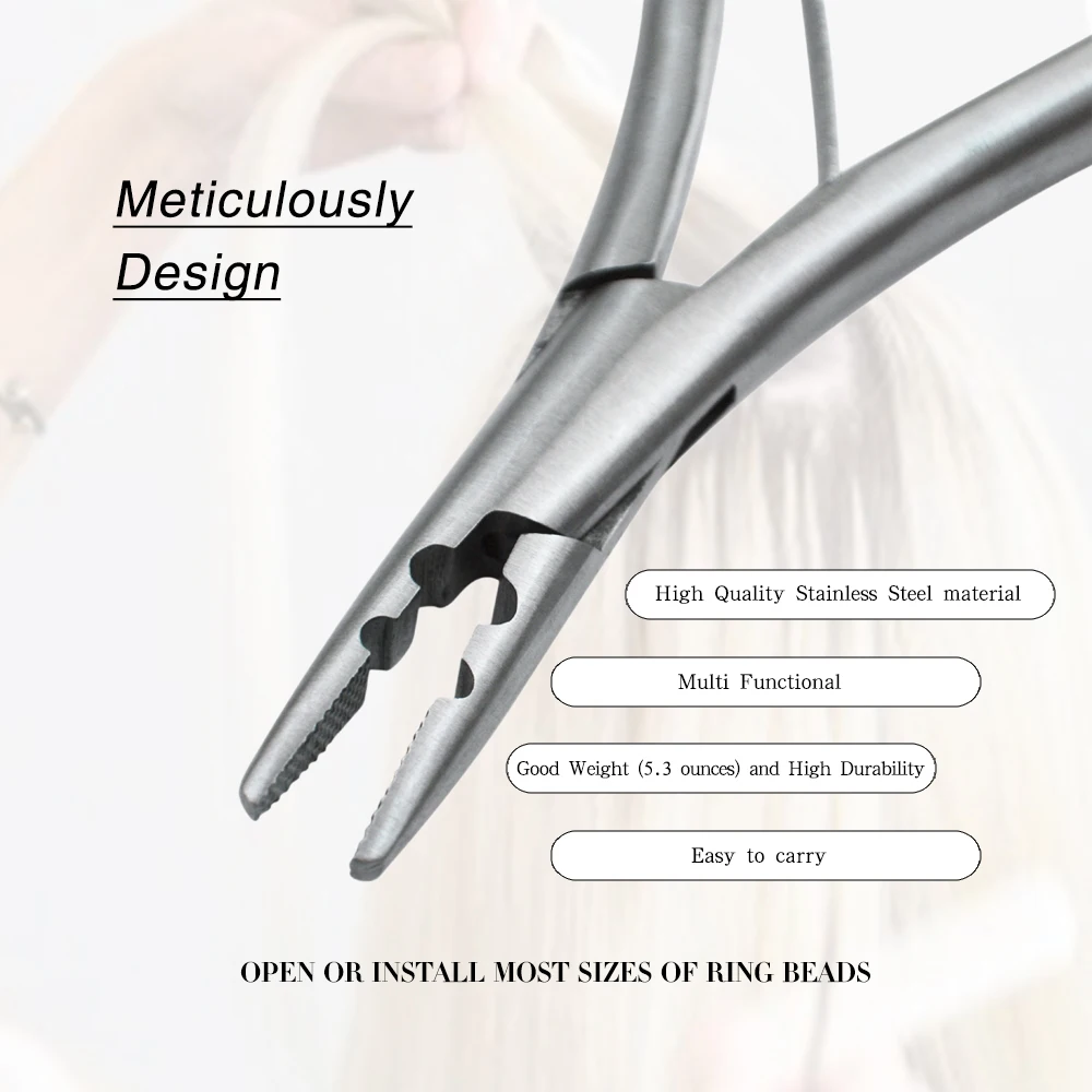 Flat Tip Hair Extension Plier Microring Opener Tool For Micro Nano Ring Hair Extensions opener and Removal Tool