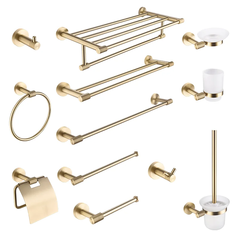 Juego De Accesorios De Acero Inoxidable Para Baño, Toallero De Color Dorado Soporte De Papel Higienico Gancho De Barra De Toalla Envio Directo 32814192684
