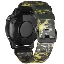 Premium QuickFit Nylon Band Bracelet, 22mm and 26mm Strap Widths - QuickFit 26mm (A - Camouflage Yellow)