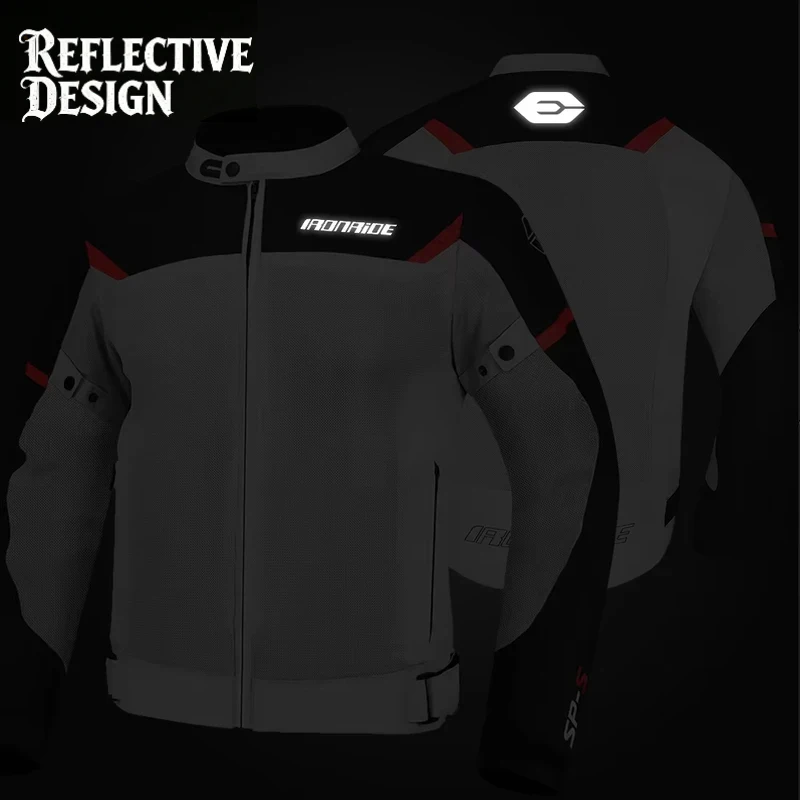 안티 드롭 내마모성 모토 자켓 남성 여름 액세서리 통기성 메쉬 오토바이 라이딩 자켓 야외 보호 장비