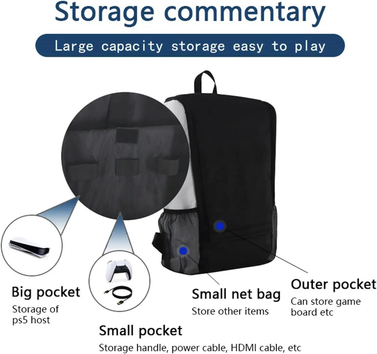 Travel Storage Handbag Backpack For PS5 Console Protective Luxury Bag A Handle Bag For PS5 Set Travel Carrying Case