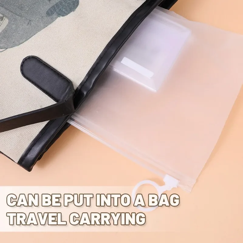 Portable Zip Storage Bag Document Charging Line Sturdy Transparent Matte Zipper Pouch Travel Convenient Frosted Cosmetic Bags 3