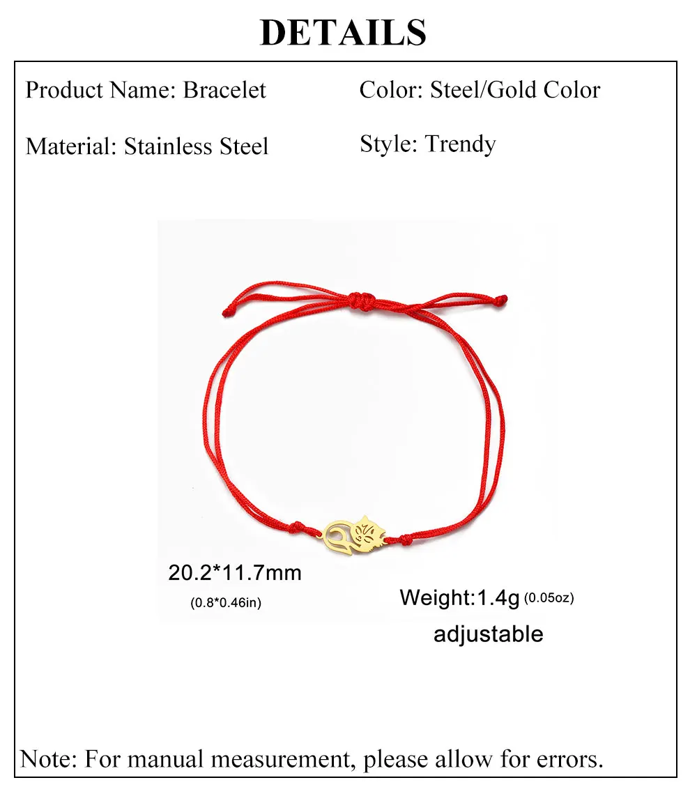 Cute Lying Cat Charm Bracelet for Women Stainless Steel Animal Kitten Wax Rope Hand Bracelet Jewelry - PeticaDeals