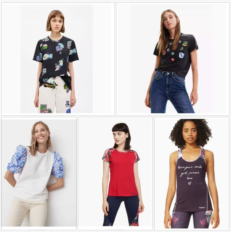 Außenhandel Originalbestellung, spanisches neues Produkt, modische Marke, bedrucktes Kurzarm-Damen-T-Shirt