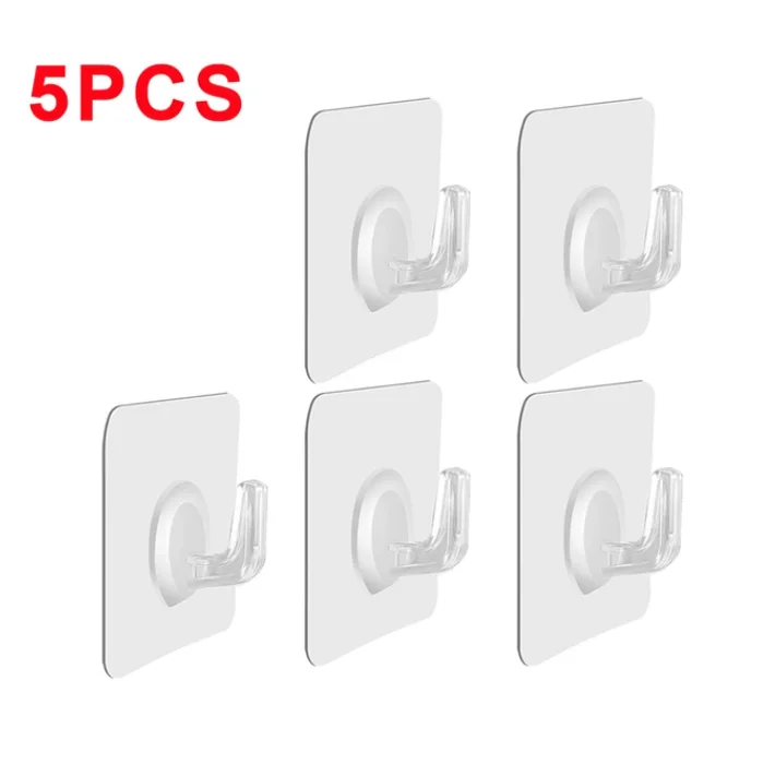 30 Ganchos Adhesivos Transparentes Para Pared - Sin Taladro, Fuertes, Para Cocina, Baño, Puertas Y Más