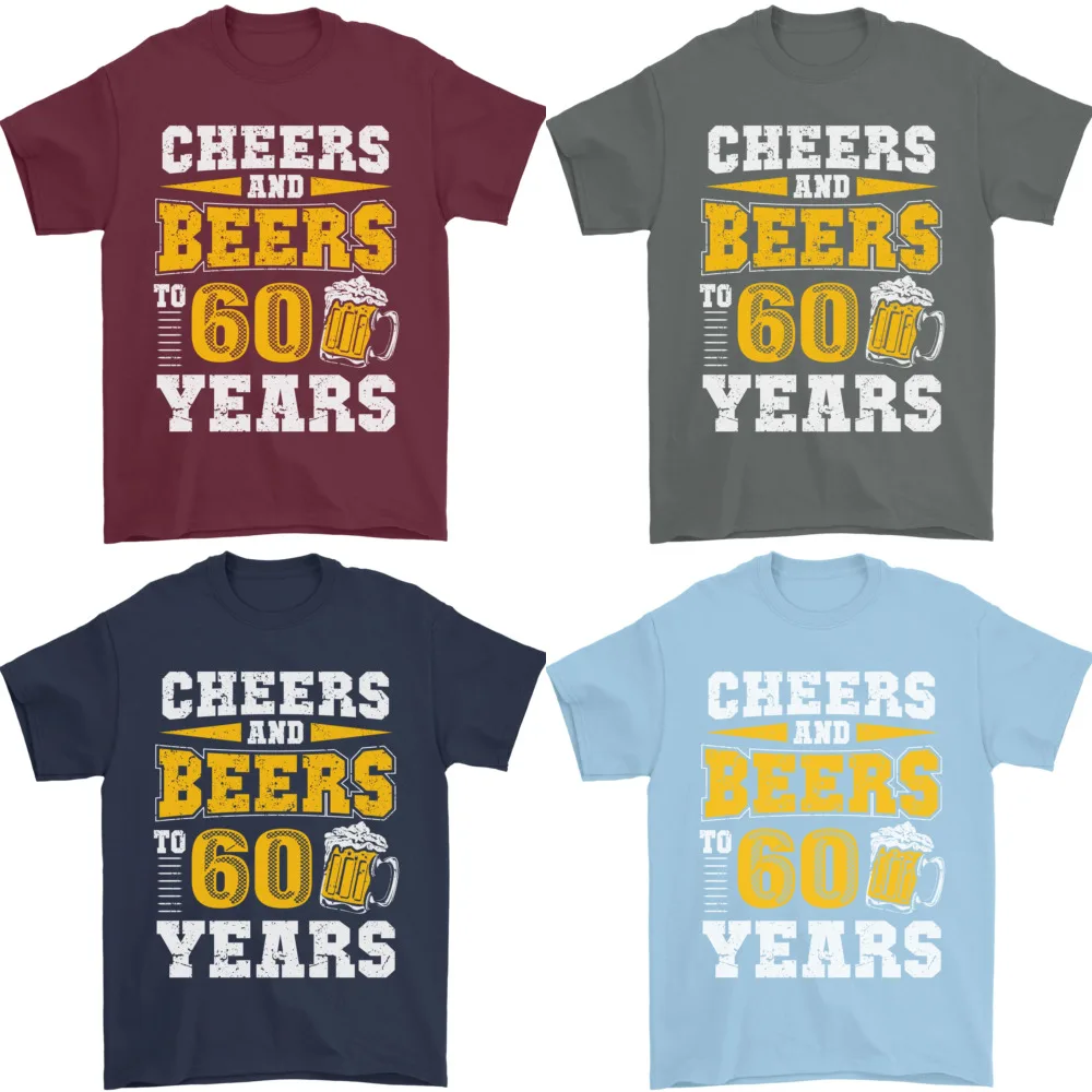 60th Birthday 60 Year Old Funny Alcohol Mens T-Shirt 100% Cotton_voghion.com