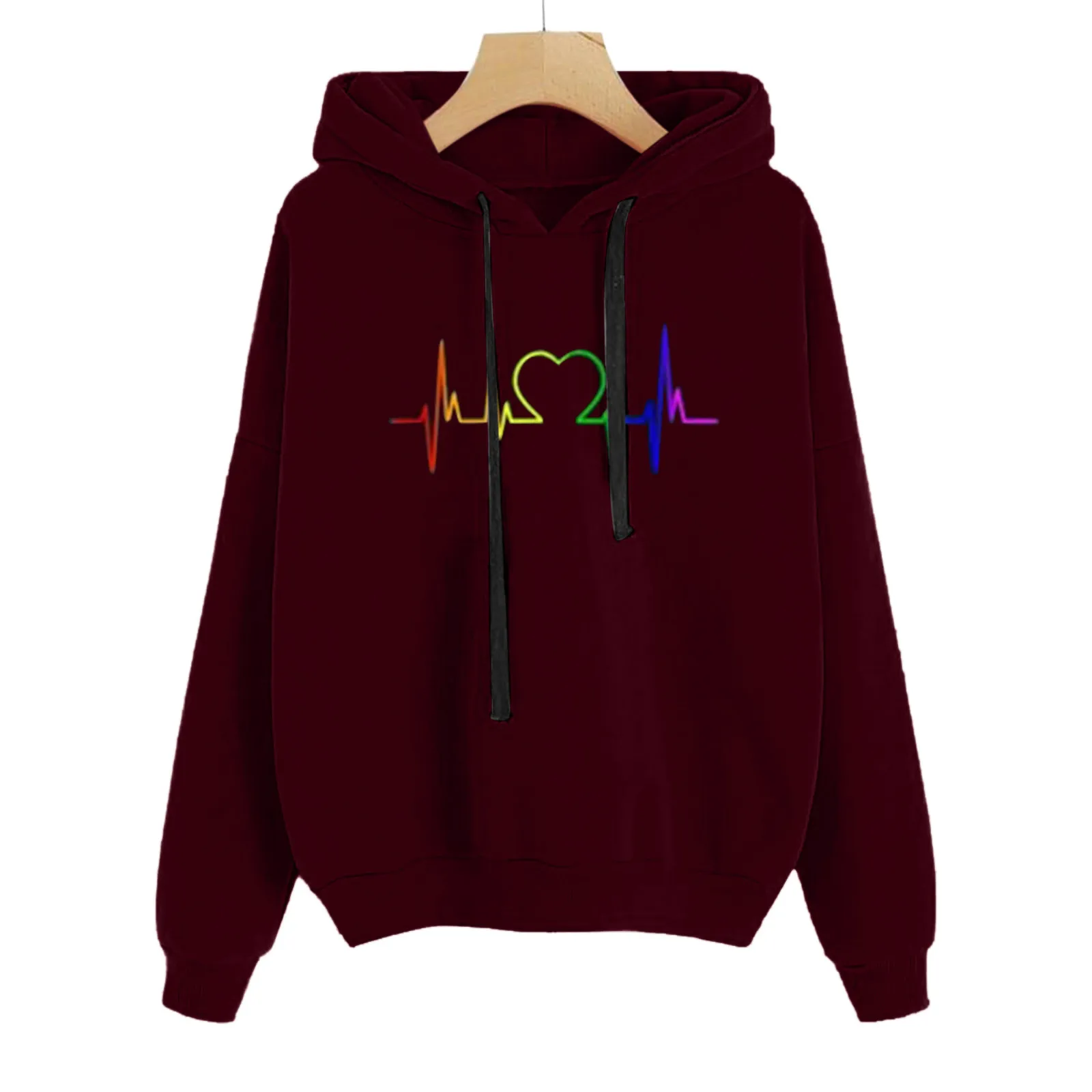 

Толстовка с принтом ЭКГ, Свободный пуловер, толстовки, свитшоты, худи в стиле Харадзюку Y2k, осенне-зимний Женский свитшот, повседневная одежда, толстовка