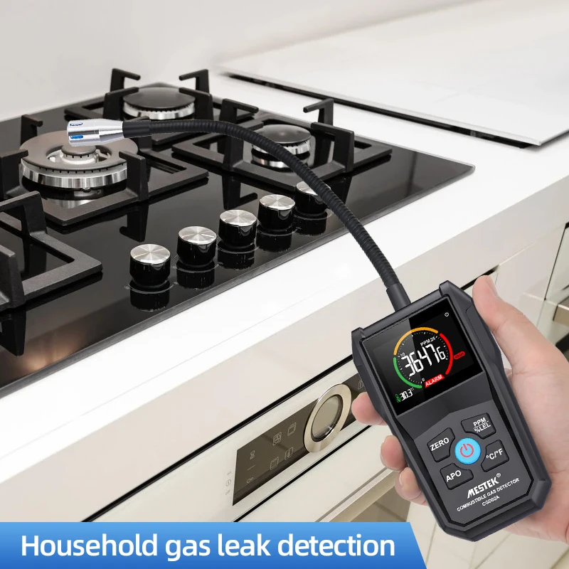 Mestek Gas Analyzer Gas Leak Detector lpg ch4 Sound Screen Alarm LCD Display Combustible Flammable Natural Methane Detector For Gas Leak Detector Gas Detector
