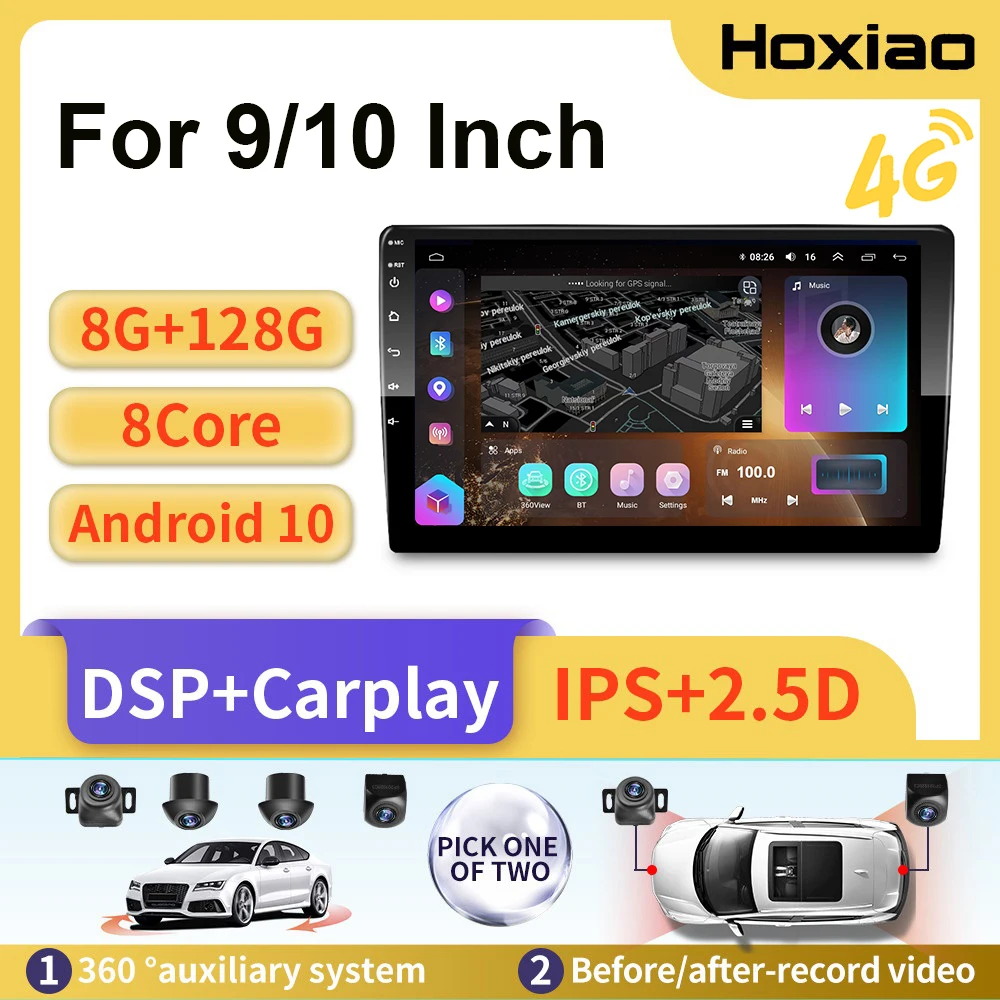 Car Android Auto Stereo Radio 2Din 9 10'' 5760 Carplay Bluetooth WiFi  Mirrorlink FM TDA7850 DSP RDS IPS 9INCH Multimedia Player
