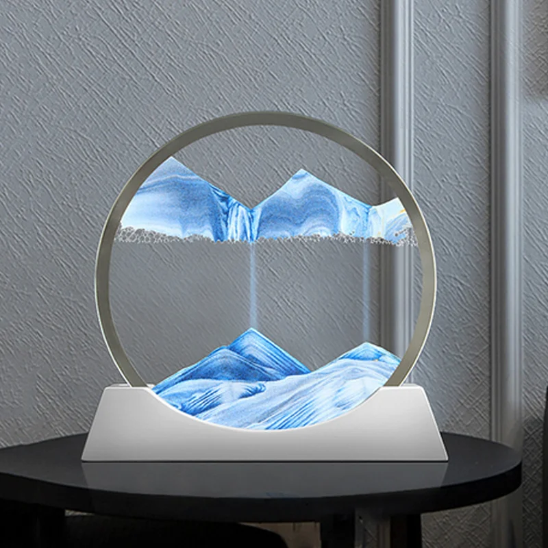 

Liquid Hourglass 3D Flowing Sand Painting Art Picture Home Decor Sandglass Desert Sea Landscape Quicksand Modern Craft Book Nook