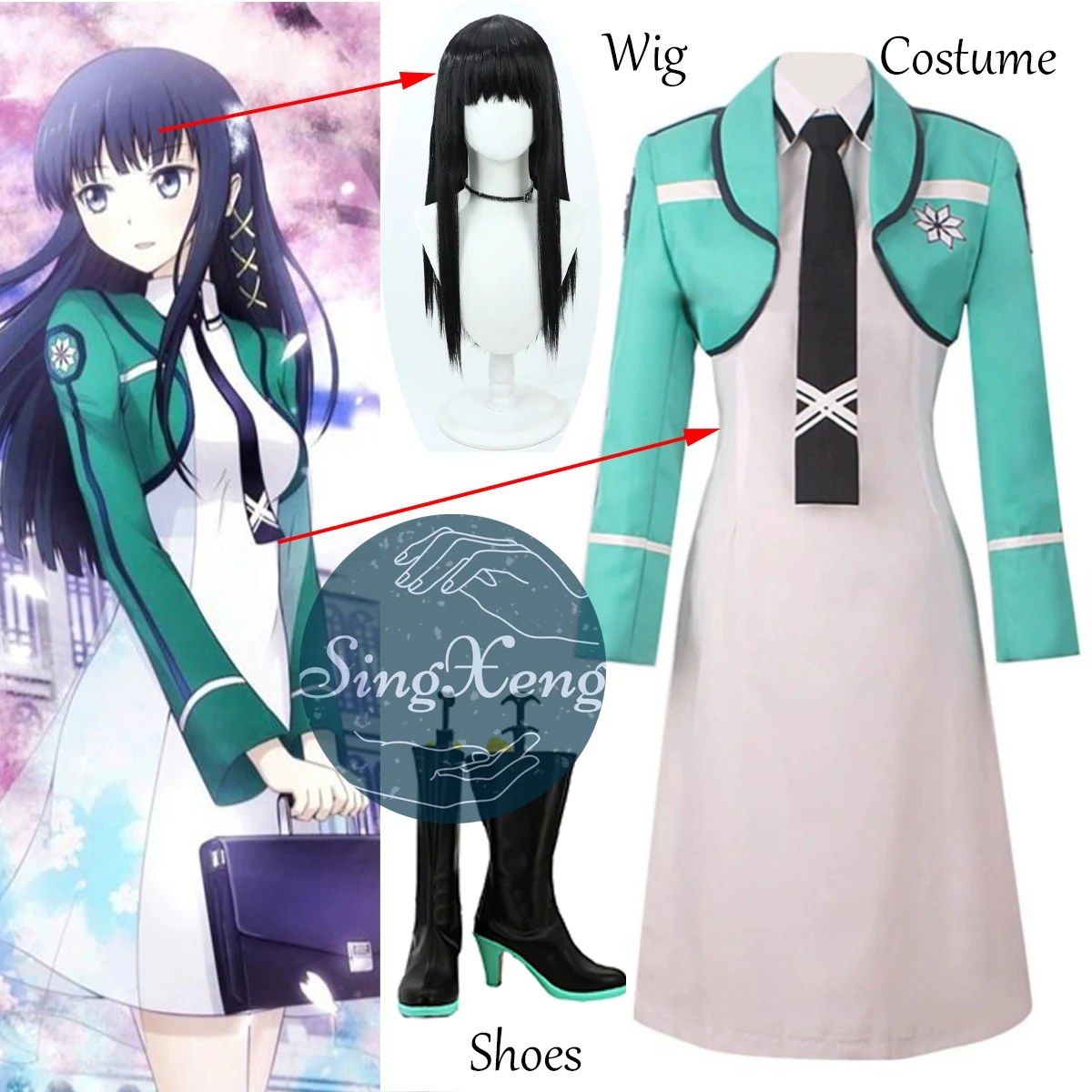 Костюм для косплея аниме «Асимметричный at Magic High School Akechi Eimi»