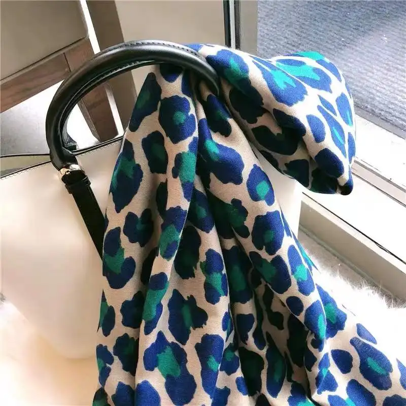 Designer brand autumn luxury Grey ladies wild leopard scarf female long scarf shawl thin brown fashionable scarf long shawl - Image 4