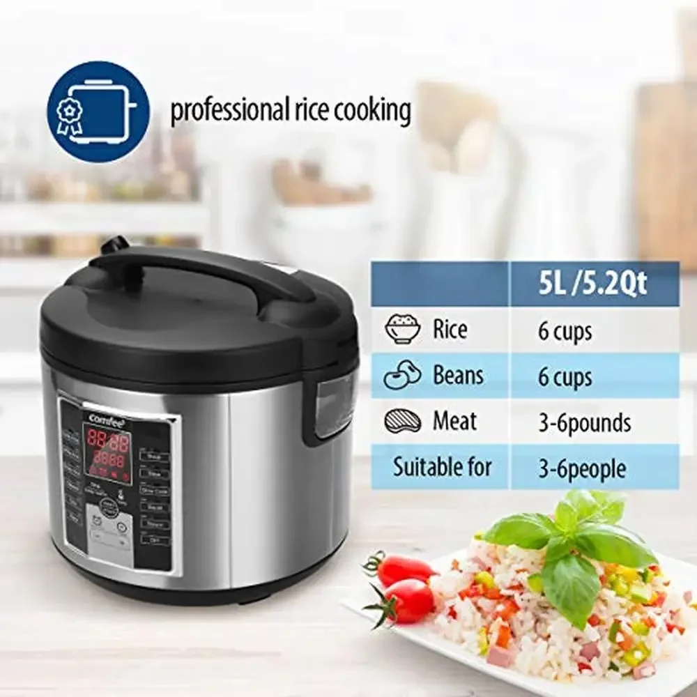 12-in-1 Digital Rice Cooker Steamer 5.2Qt Multi Cooker Large Capacity All in One 2