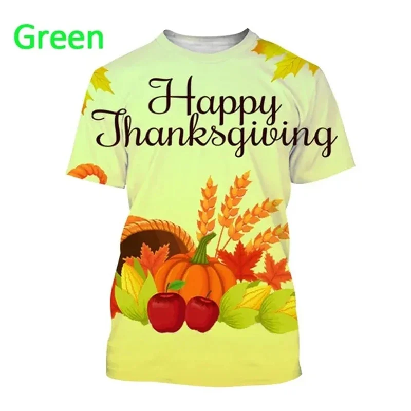 

Latest Hot Sale Thanksgiving 3D Printing Casual Holiday T-Shirt Thanksgiving Animal Turkey Design Men's Short-Sleeved Tshirts