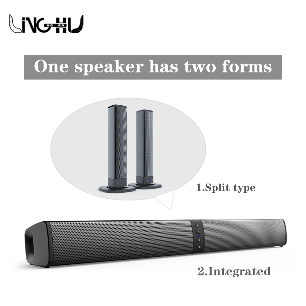 

Two Forms 20W TV Sound Bar Wireless Home Theater System Soundbar With Subwoofer Bluetooth Speaker PC Computer Phone Speakers