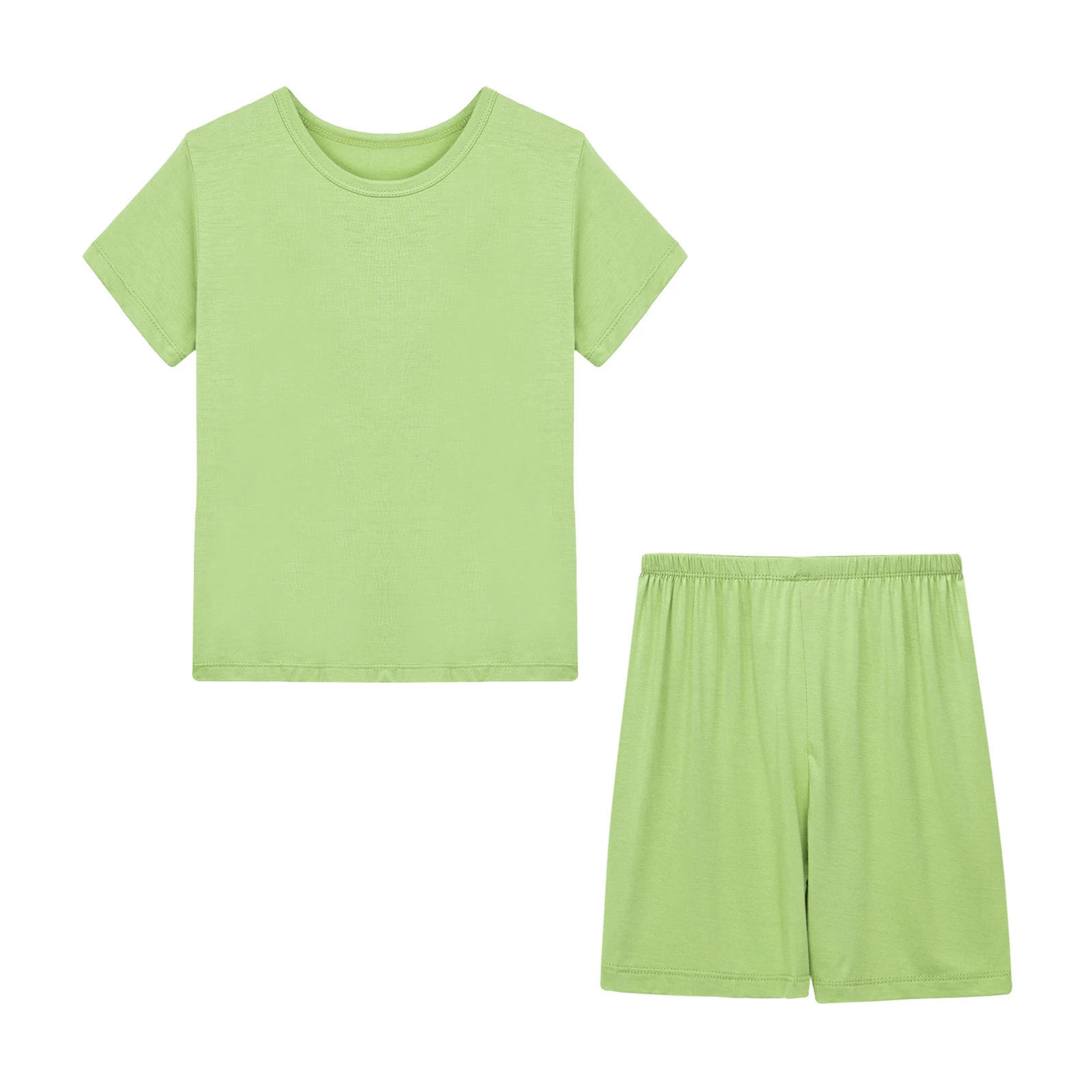 Girls Boys Casual Tracksuit Silky Badminton Tennis Sport Outfit Kids Solid Color Short Sleeve T-shirts Top Shorts Set Sportswear