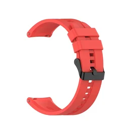 Silicone Quick Release Waterproof Smart Watch Strap - 20mm/22mm - Soft Rubber Wristband - 20mm (Red)