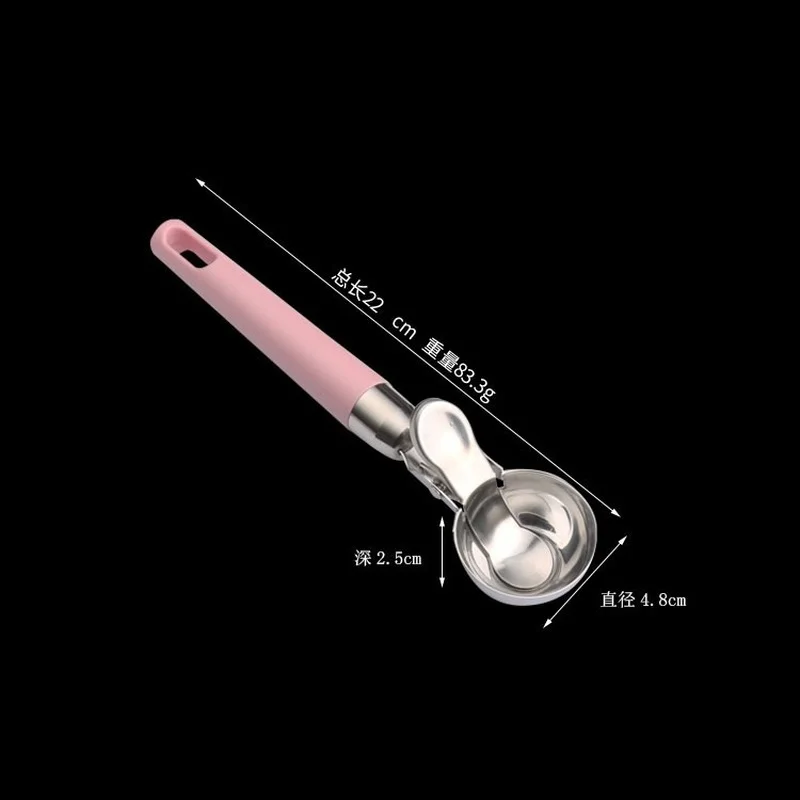 New Ice Cream Scoops Stacks Stainless Steel Ice Cream Digger Non-Stick Fruit Ball Maker Watermelon Spoon Tools 1pc